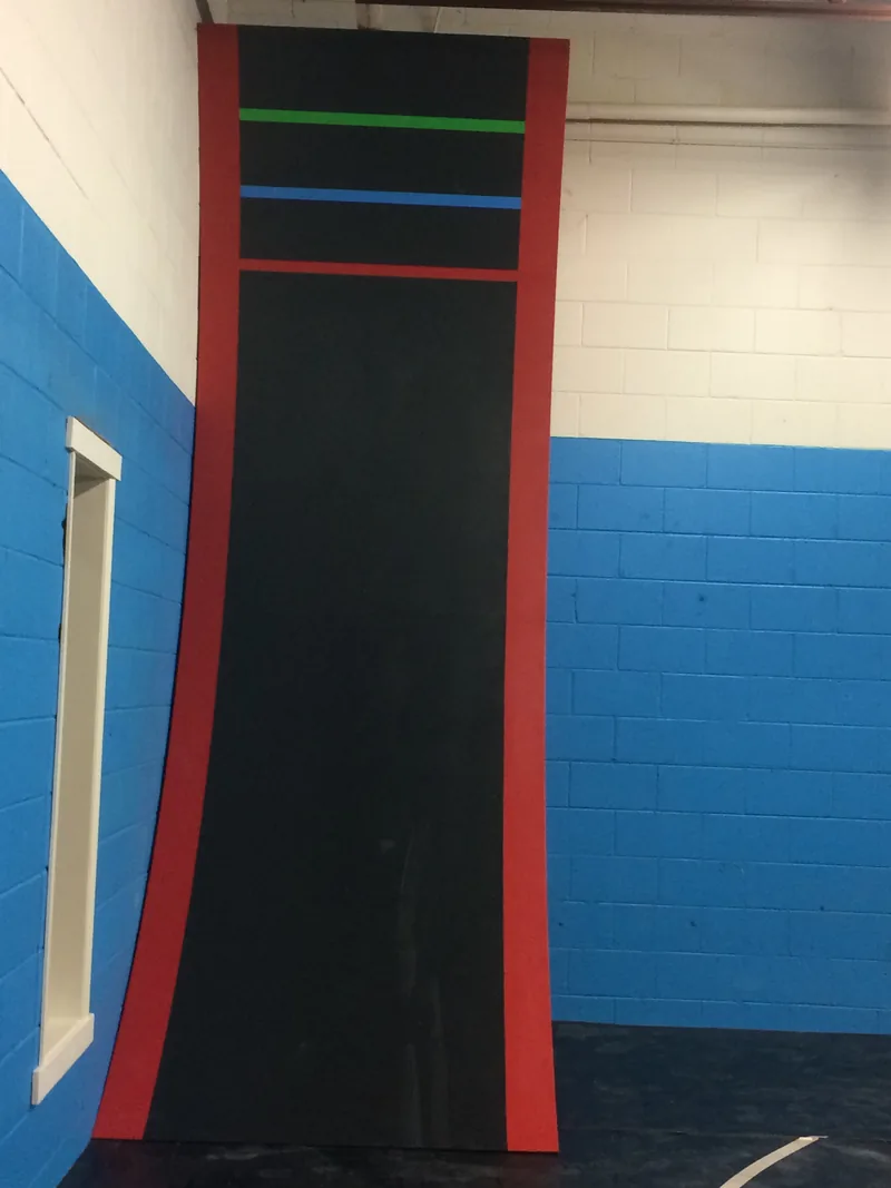 Front view of the same customer-built indoor warped wall