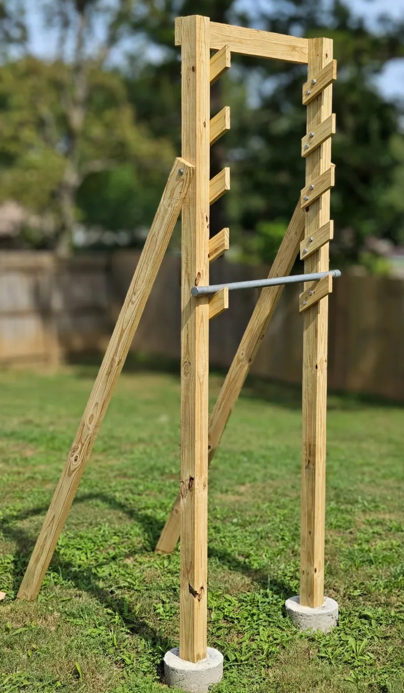 Wooden Salmon Ladder frame with climbing rungs